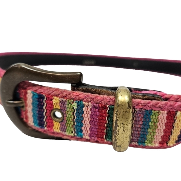 Unbranded Multicolor‎ Color Rainbow Canvas Belt Size Small Unisex - Picture 3 of 7